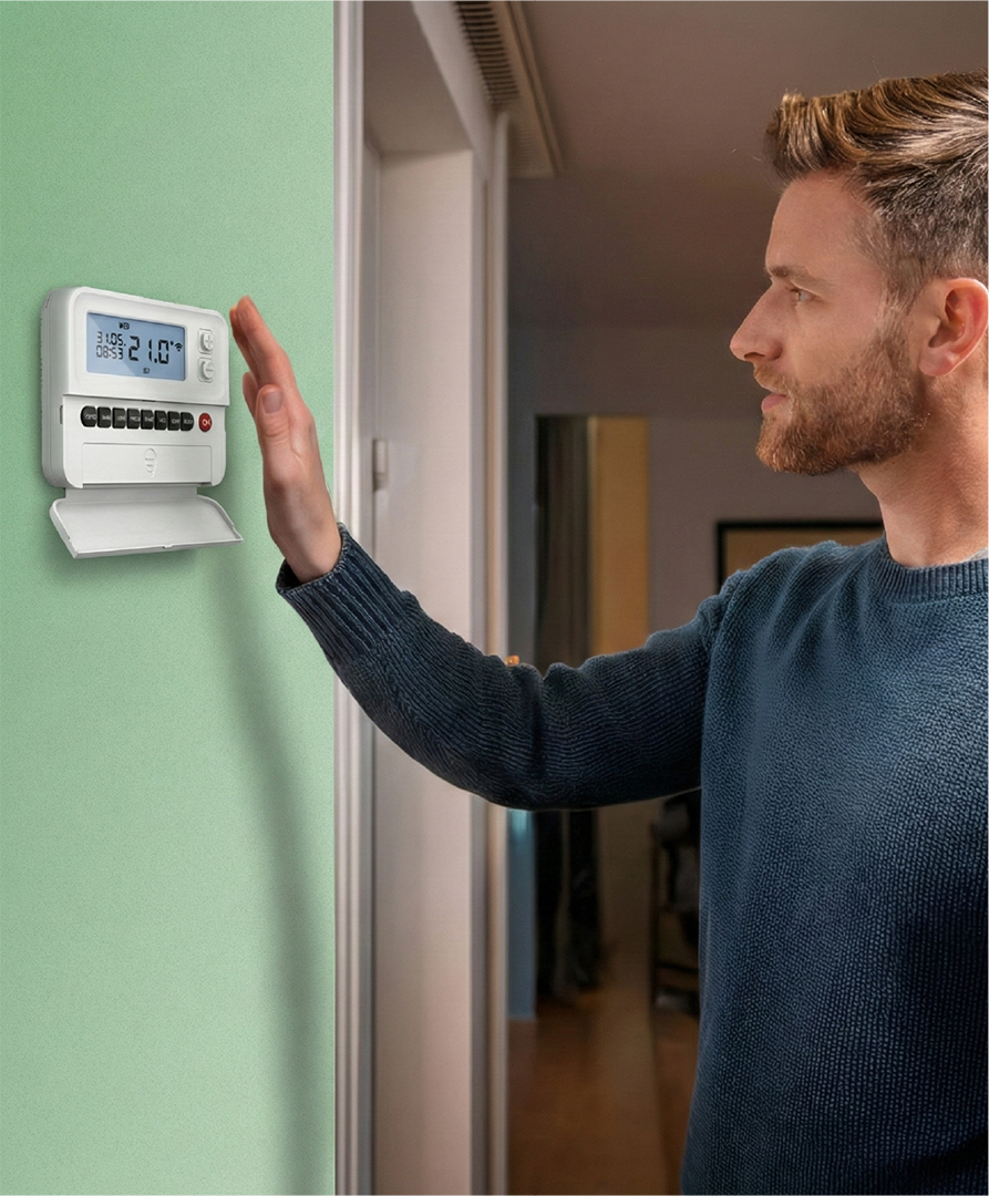 Image of a man using an ATAG Roomstat