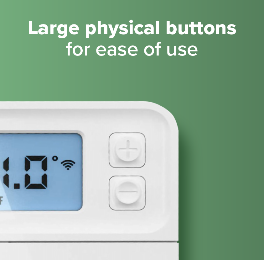 Large physical buttons for ease of use